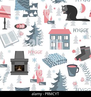 Cozy seamless pattern about forest tea Royalty Free Vector
