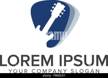 Modern Music Logo - Guitar Clef Symbol. logo design concept template Stock Vector