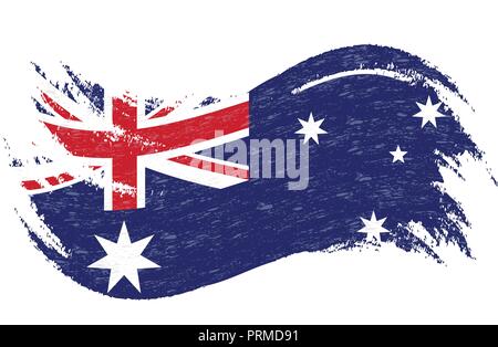 National Flag Of Australia, Designed Using Brush Strokes,Isolated On A White Background. Vector Illustration. Stock Vector