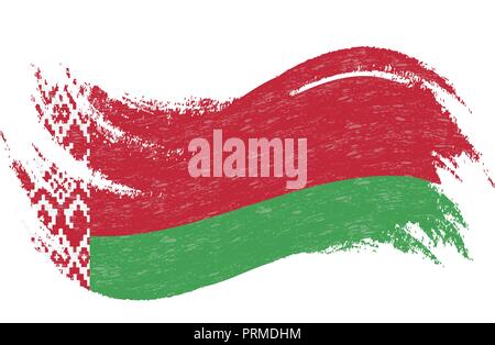 National Flag Of Belarus, Designed Using Brush Strokes,Isolated On A White Background. Vector Illustration. Stock Vector