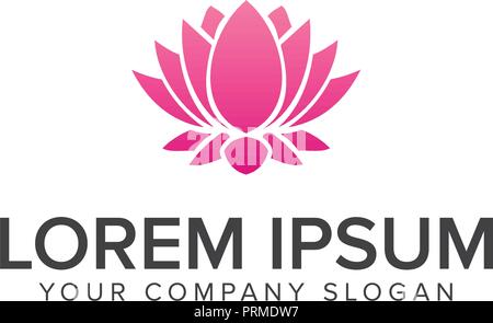 Beautiful lotus flower symbol. logo design concept template Stock Vector