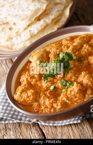 Chicken Changezi is a mughalai dish in which chicken is cooked in wonderful flavours of onion,almond and cashew paste along with curd and cream  close Stock Photo