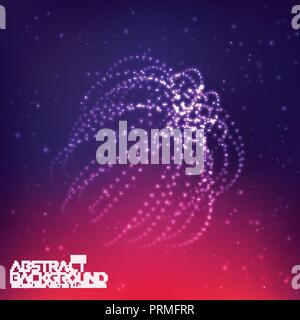 Abstract wave background with connecting dots and lines. Abstract Flow. Connection structure. Computer HUD. Layout background. Flow. Wave. Stock Vector