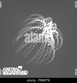 Abstract 3d Illuminated distorted Mesh Sphere . Neon Sign . Futuristic Technology HUD Element . Elegant Abstract Destroyed Sphere . Big data visualization . Stock Vector