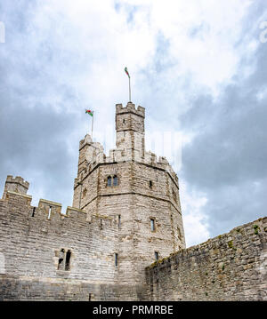 Close-up of the tower of the castle at Caernarfon - Wales , United Kingdom Stock Photo