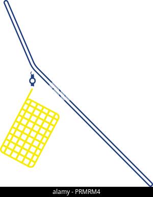 Icon of  fishing feeder net. Thin line design. Vector illustration. Stock Vector