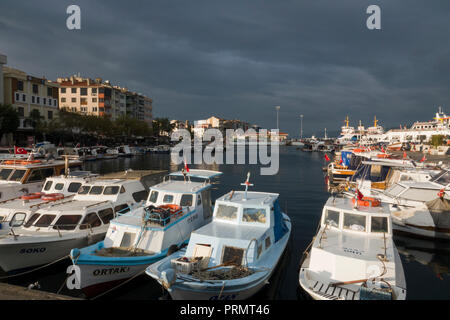 Boats in marina in Canakkale, Turkey Stock Photo