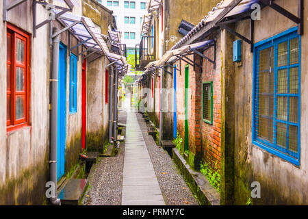 Taipei, Taiwan historic building facade in Military Families Community Park. Stock Photo