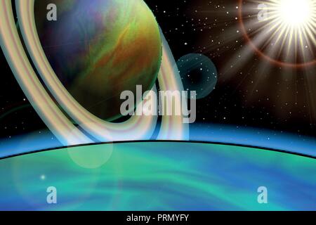 Planet landscape Vector. Space background Stock Vector