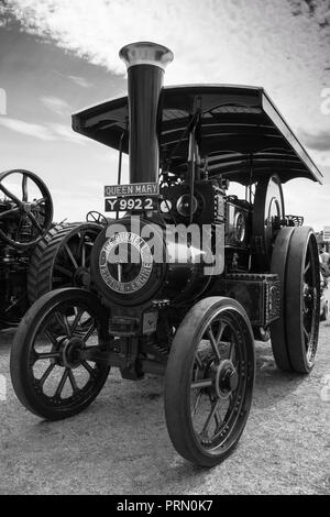 Burrell traction engine, Queen Mary number 3777, on show at Welland Steam Rally Worcestershire UK. July 2018. Stock Photo