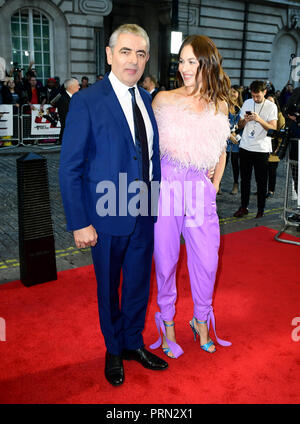 Rowan Atkinson and Olga Kurylenko attending the Johnny English Strikes Again screening held at Curzon Mayfair, London. Stock Photo
