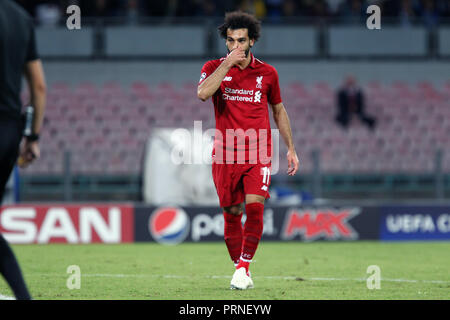 Napoli, Italy. 03th October 2018. Mohamed Salah  of Liverpool Fc  during the Uefa Champions League Group C match between Ssc Napoli and Liverpool Fc. Credit: Marco Canoniero/Alamy Live News Stock Photo