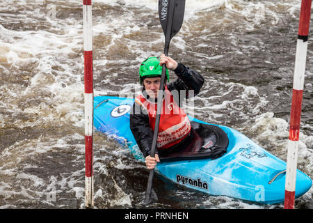 Canoeing at the International White Water centre at the Tees Barrage,Stockton on Tees,England,UK Stock Photo