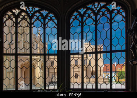 Lednice castle in South Moravia, Czech Republic Stock Photo