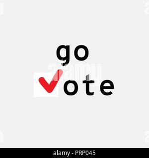 Go vote. Symbols vector template. Check marks Stock Vector