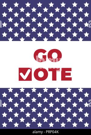Go vote poster. Red Check marks icon Stock Vector