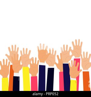 Isolated up hands. Teamwork, voting Stock Vector