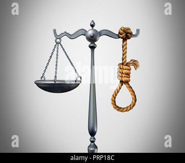 Capital punishment and death penalty as a criminal killed by the government for the crime of murder with 3D illustration elements. Stock Photo