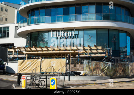 Hilton Hotel, Schpoons & Forx restaurant, Terrace Road, Bournemouth, Dorset, UK, September 2018 Stock Photo