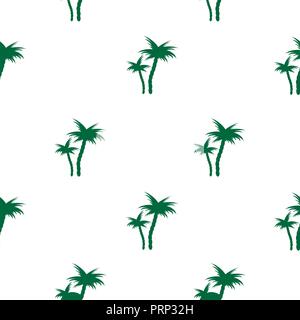 Tropical green palm trees Seamless vector pattern. Stock Vector