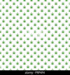 Simple marijuana leaf, hemp, cannabis pattern with various icons and symbols on white background flat vector illustration Stock Vector
