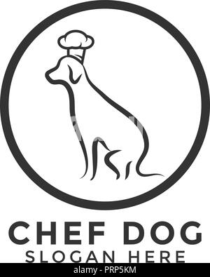 Illustration of chef dog logo icon design template vector Stock Vector