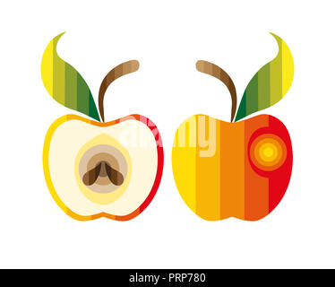 Abstract bright colors illustration apple. Abstract design elements. Stock Photo