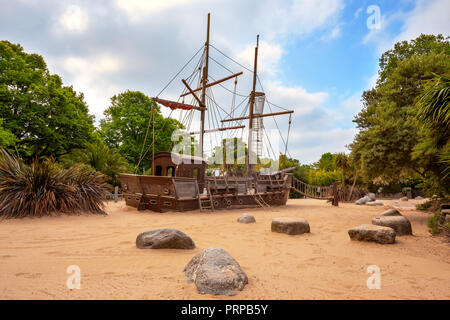 London, UK - May 23 2018: The Diana, Princess of Wales Memorial Playground is a memorial to Diana, Princess of Wales adjacent to the Broad Walk of Ken Stock Photo