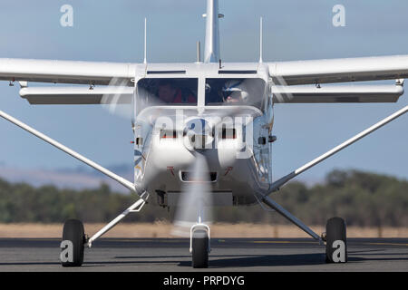 Gippsland Aeronautics GA8 Airvan (VH-SXK) single engine utility aircraft being used for skydiving operations. Stock Photo