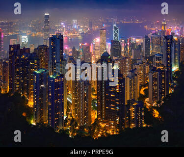 Hong Kong skyscrapers skyline cityscape view Stock Photo