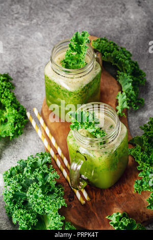 Green kale smoothie Stock Photo