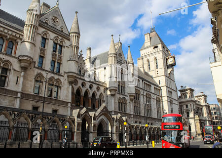 London, England, UK - MAY 26, 2015: Royal Courts of Justice, Strand, London. Stock Photo