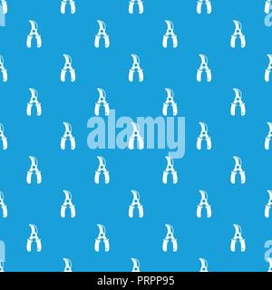 Grape scissors pattern vector seamless blue Stock Vector