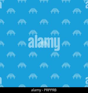 Arched train bridge pattern vector seamless blue Stock Vector