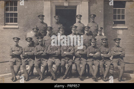 * Vintage Photograph Showing a Group of WW1 British Army Soldiers Stock Photo