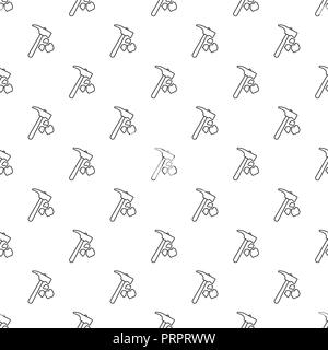 Minning hand hammer pattern vector seamless Stock Vector
