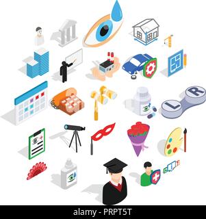 Creative idea icons set, isometric style Stock Vector