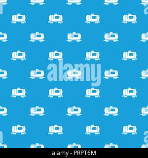Gasoline railroad tanker pattern vector seamless blue Stock Vector