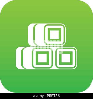 Hay bundles icon digital green Stock Vector