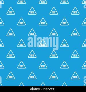 Crossing railroad barrier pattern vector seamless blue Stock Vector