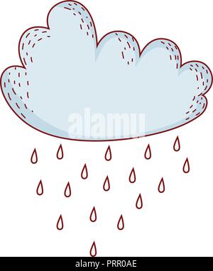 Cloud raining cartoon Stock Vector