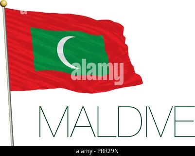 Maldive official flag, vector illustration Stock Vector