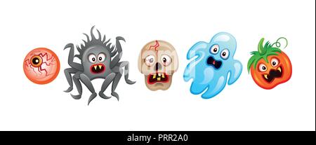 vector illustration of collection of Halloween icon set Stock Vector