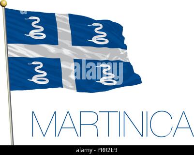 Martinica official flag, vector illustration Stock Vector
