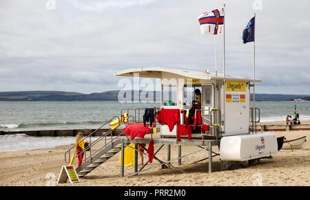 RNLI lifeguard station on Bournemouth beach Stock Photo
