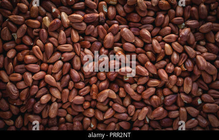 Close-up of raw hazelnuts, top view Stock Photo