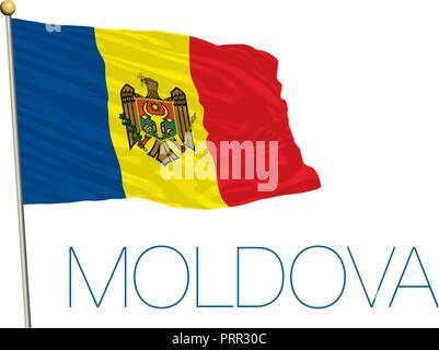 Moldova official flag, vector illustration Stock Vector