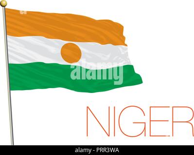 Niger official flag, vector illustration Stock Vector