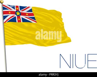 Niue island official flag, vector illustration Stock Vector