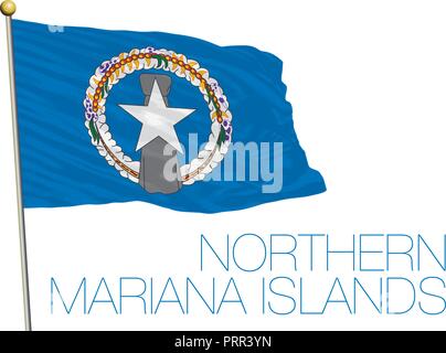 Northern Mariana Islands official flag, vector illustration Stock Vector